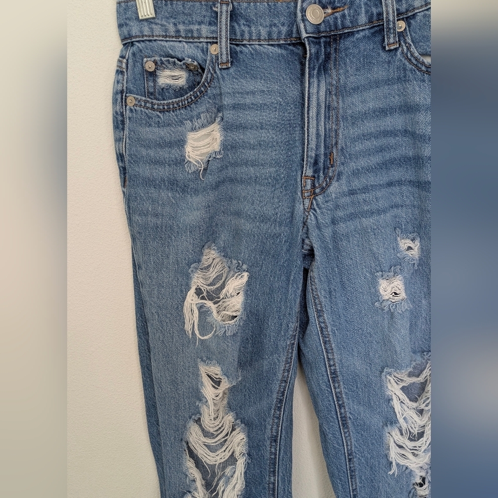 Aeropostale Jeans Women’s Size 2 Mom Jean Distressed Blue Denim - Picture 3 of 15